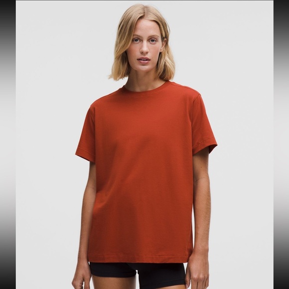 lululemon athletica Tops - Lululemon All Yours Organic Cotton Crewneck T-Shirt in Autumn Rust